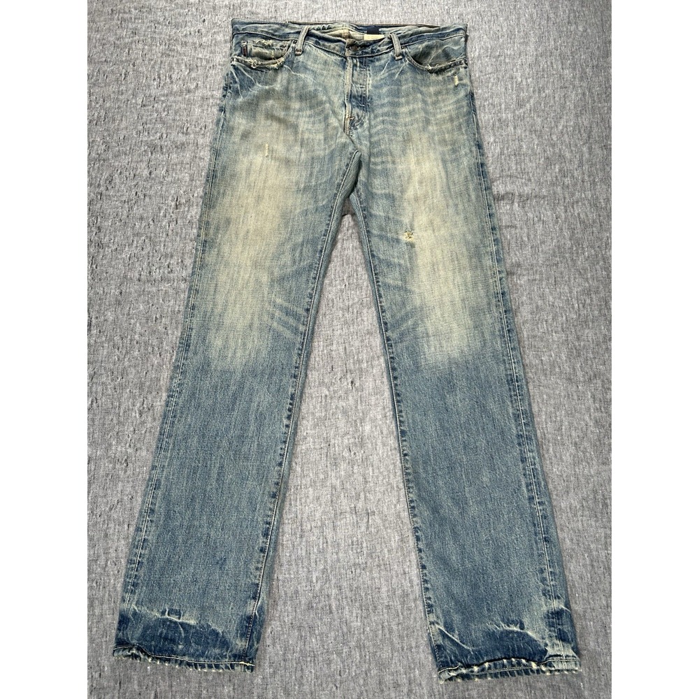 Abercrombie Fitch Remsen Low Rise Slim Straight Jeans Mens 34 x 34 Button-Fly